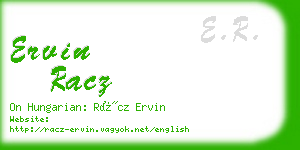 ervin racz business card